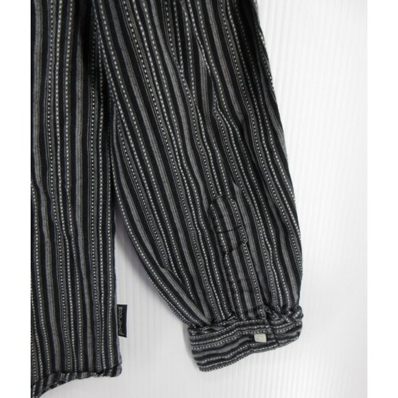 Woolrich Top Medium Shirt Button Up Striped Classic Preppy Cotton - Picture 3 of 11